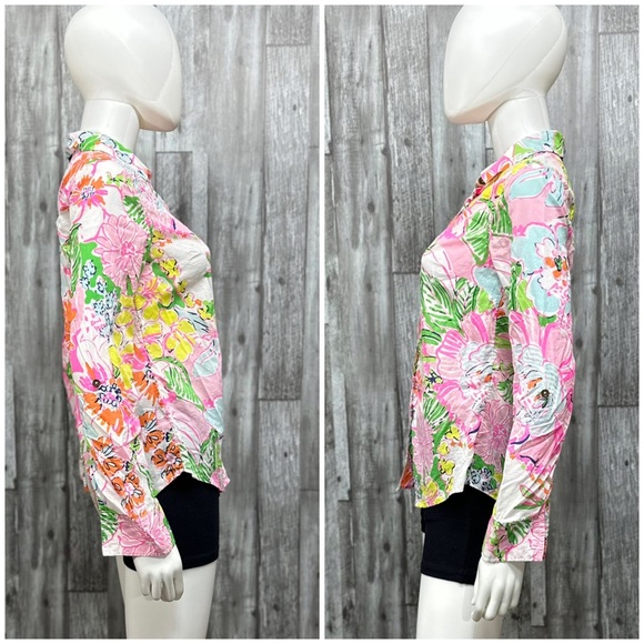 ⭐️Lilly Pulitzer for Target Nosey Posey Floral Button Down Shirt [AA102] - Picture 2 of 7